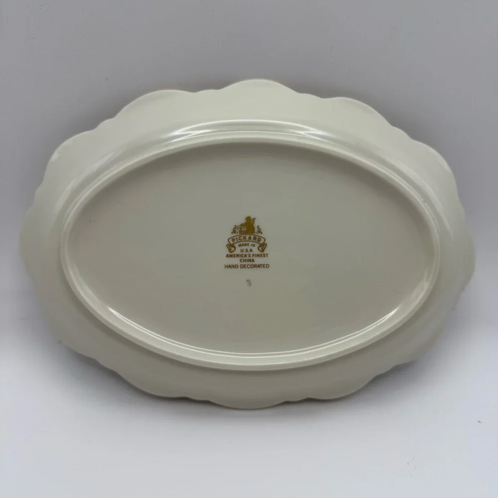 Pickard America’s Finest China Porcelain Angel Babies Gold Trinket Dish Tray